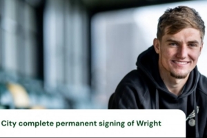 官方：诺维奇买断曼城19岁中场赖特 费用可达300万镑 含回购&二转